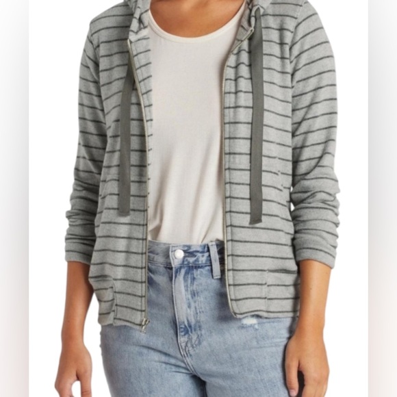 Sundry Striped Tawny Zip up Hoodie - NWT - Size 4/XL - *SOFTER THAN SOFT* - Picture 1 of 13